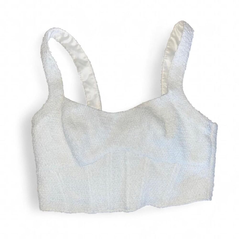 H&M Women's White Tweed Corset SZ M